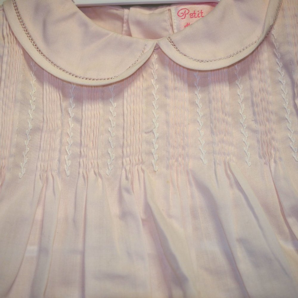 Petit Ami - Dress with Pintucks and Featherstitching (3piece) - 3 MO - Picture 3 of 7
